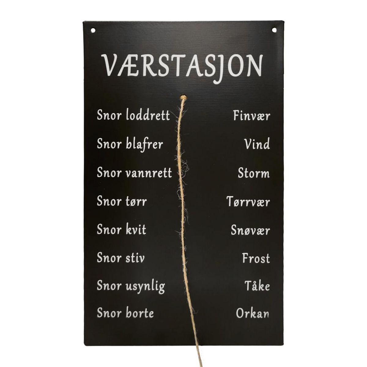 Skilt Værstasjon, sort