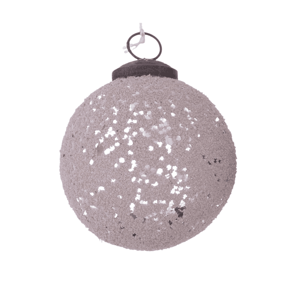 Hovedbilde Julekule glitter, beige